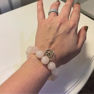 Rose Quartz Lotus Chunky Bracelet